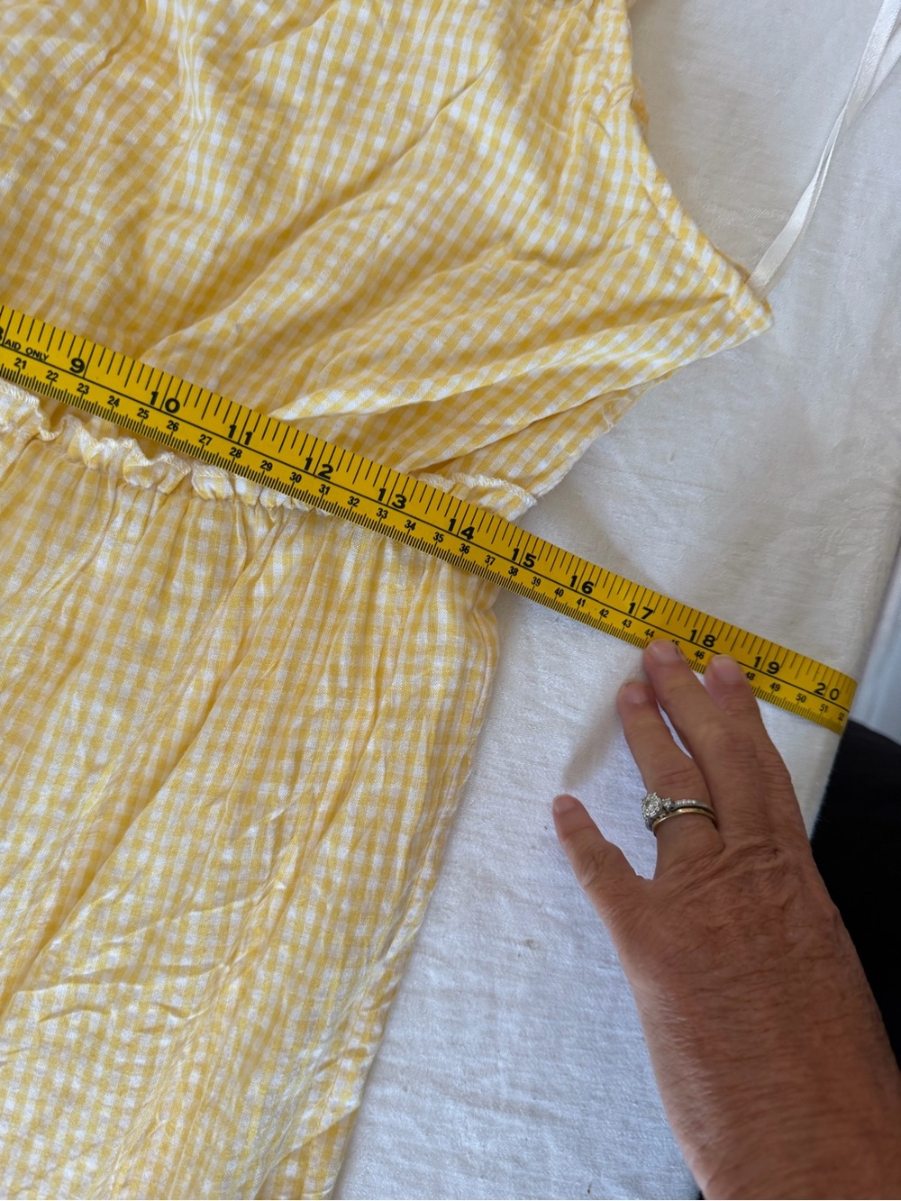 Sim & Sam Yellow Gingham Lined Tiered Skirt Tie Straps Maxi Dress Size XL - Picture 9 of 14